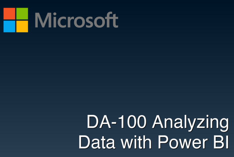 DA-100 Analyzing Data with Power BI